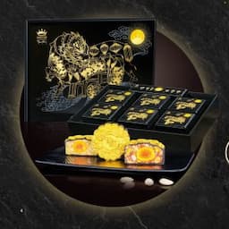 Hộp 4 Bánh Trung Thu Trăng Vàng BLACK N GOLD x160g và Trà  – 2023