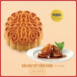 Bánh Trung Thu KIDO’s Bakery Vị Bào Ngư Xốt Hồng Kông 0 Trứng 180g- hộp 2 bánh